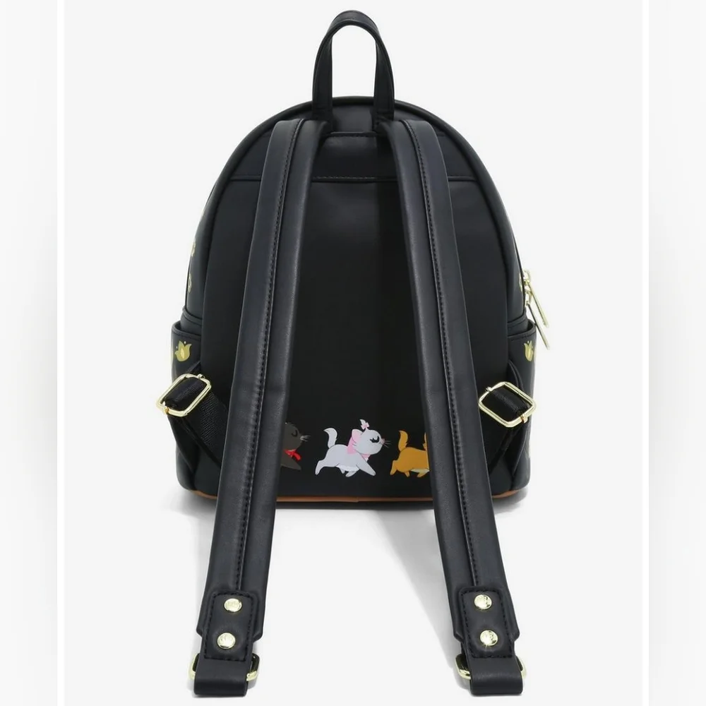Disney x Loungefly Black Floral Aristocats Mini Backpack